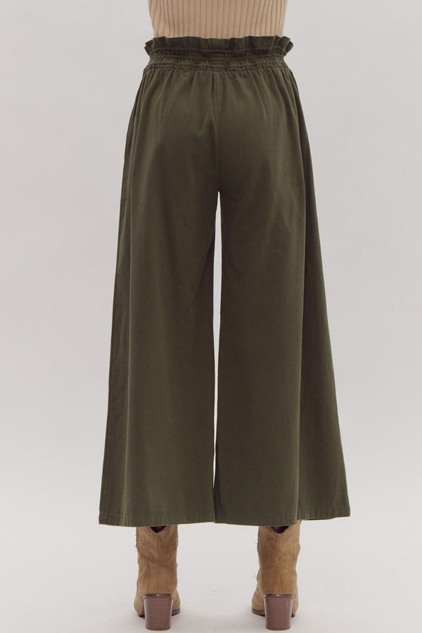 Double Bow Tie Pants - Olive