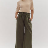 Double Bow Tie Pants - Olive