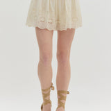 Cream Eyelet Shorts