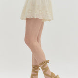 Cream Eyelet Shorts