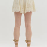 Cream Eyelet Shorts