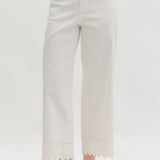 Days With You Embroidery Detail Pants - White