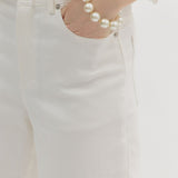 Days With You Embroidery Detail Pants - White