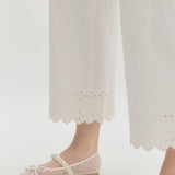 Days With You Embroidery Detail Pants - White