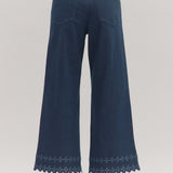 Days With You Embroidery Detail Pants - Dark Denim