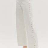 Studded White Denim