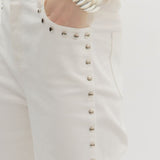 Studded White Denim