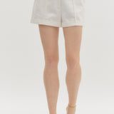 Cuffed White Shorts