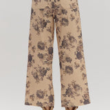 Vintage Floral Pants | Taupe