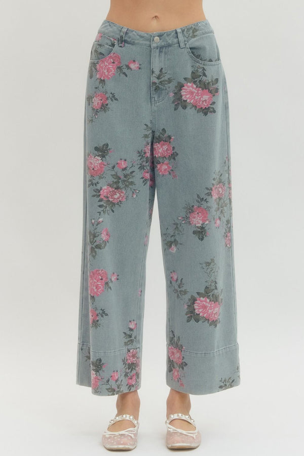 Blush Bloom Denim Pants