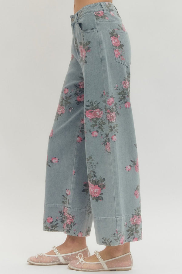 Blush Bloom Denim Pants