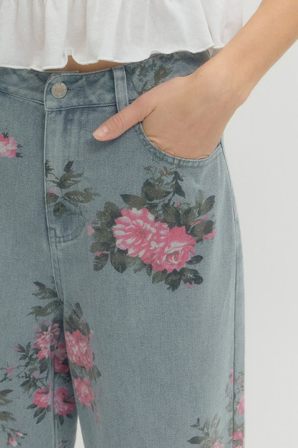 Blush Bloom Denim Pants