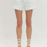 The Sweet Scallop Shorts White