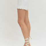 The Sweet Scallop Shorts White