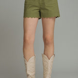 The Sweet Scallop Shorts | Olive