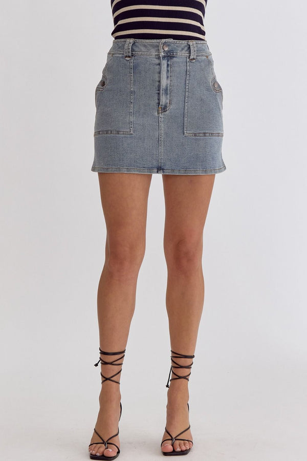 Spring Breeze Denim Skirt