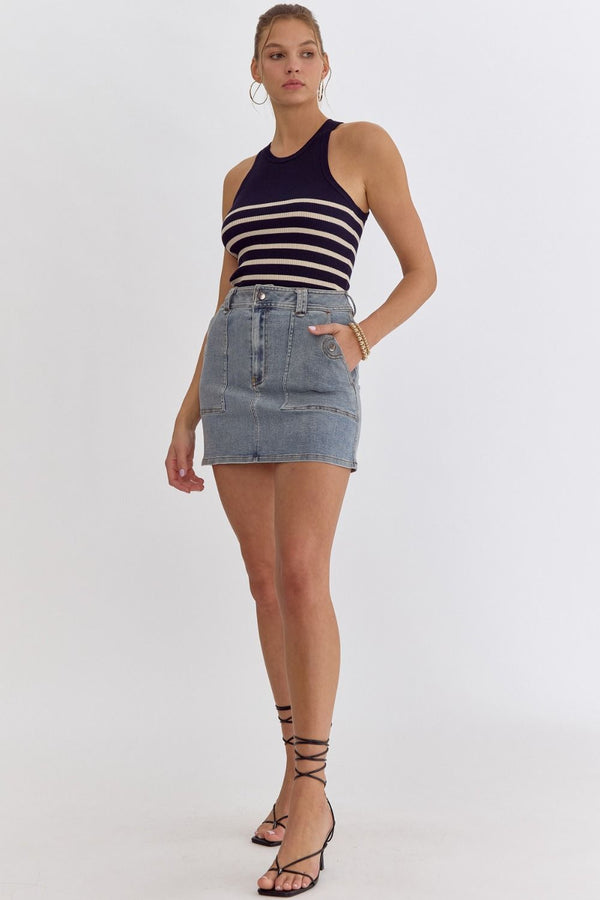 Spring Breeze Denim Skirt