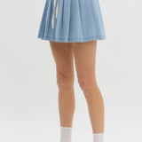 Denim Pleated Skirt