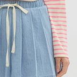 Denim Pleated Skirt