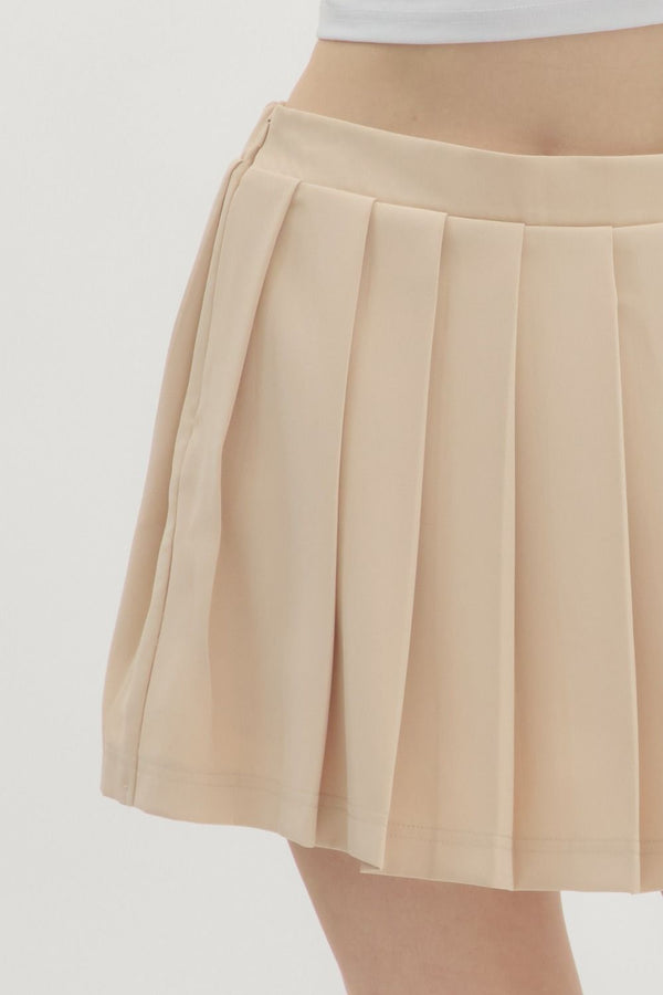 Perfectly Posh Solid Pleated Skirt