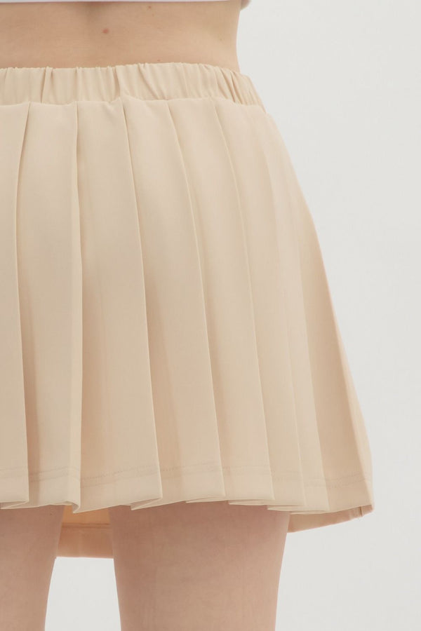 Perfectly Posh Solid Pleated Skirt