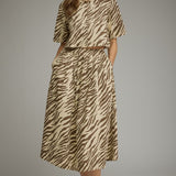 Fierce & Free Tiger Print Midi Skirt