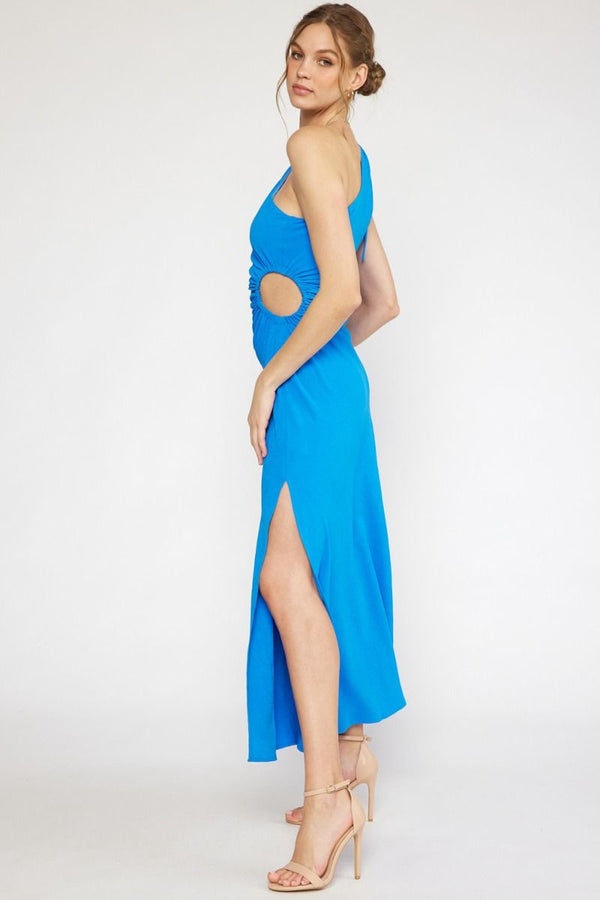 The One Wearing Blue Cut-Out Dress