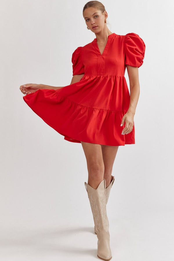 Ease On By Dress - Red