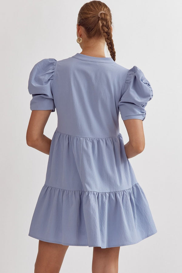 Ease On By Dress - Baby Blue