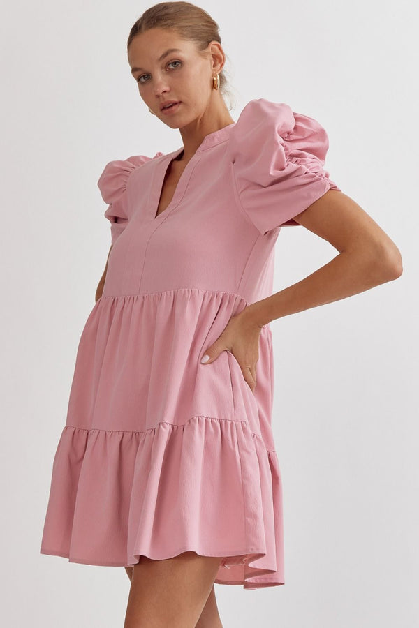 Ease On By Dress - Baby Pink