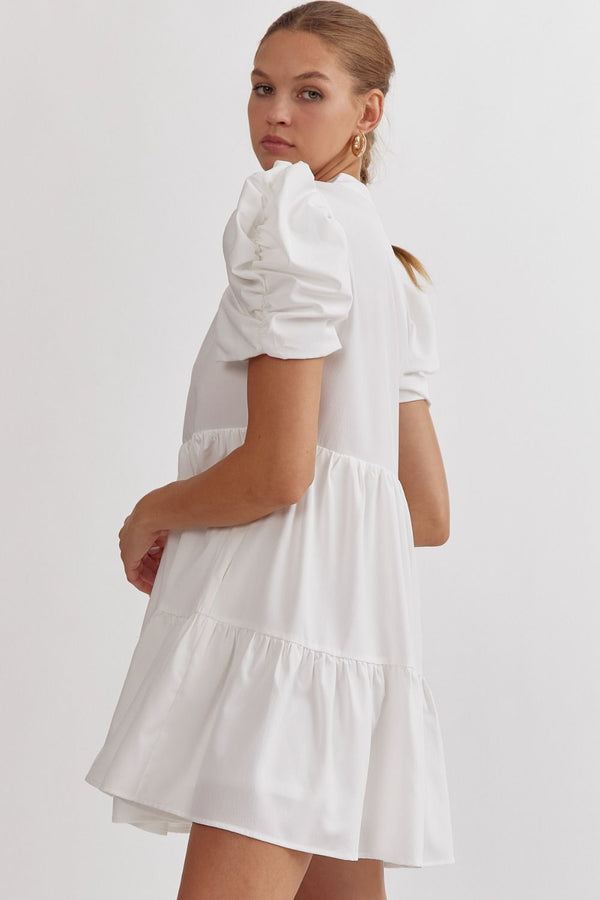 Ease On By Dress - White