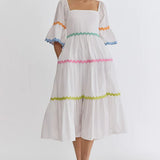 Pops of Color Rick Rack Trim Dress