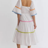 Pops of Color Rick Rack Trim Dress