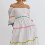 Pops of Color Rick Rack Trim Dress
