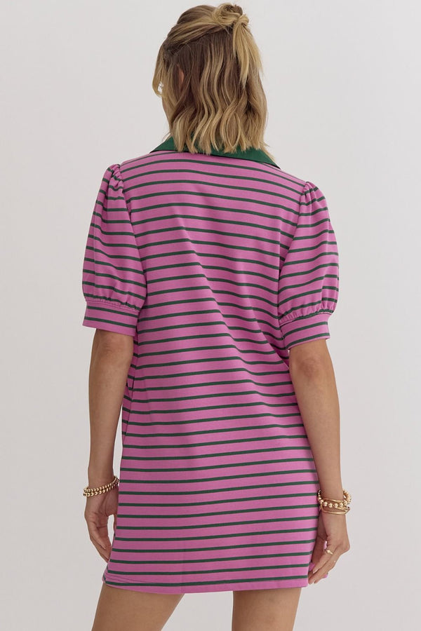 Stripe Dress - Purple