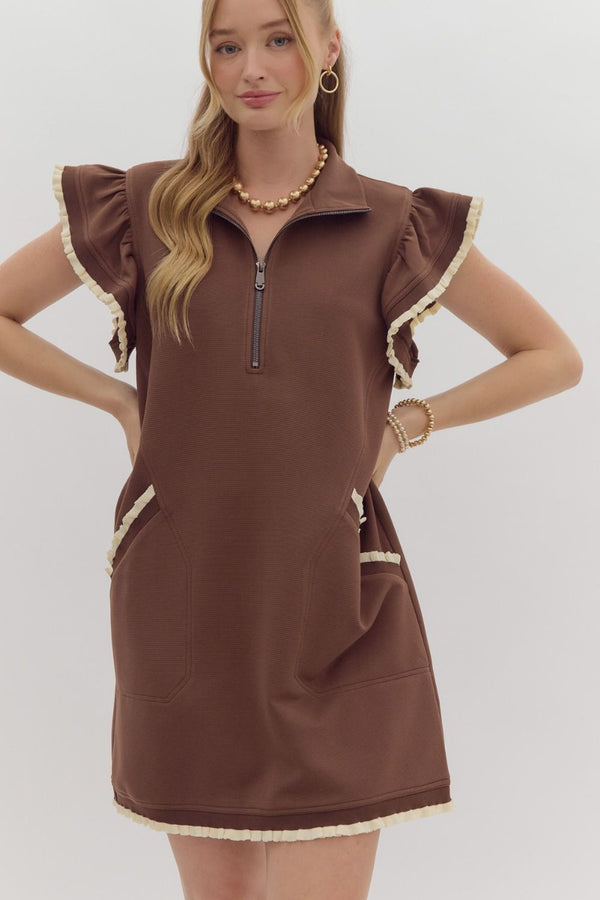 Split Second Zipper Dress - Various Colors