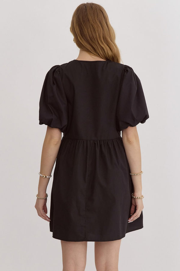 Forever Elegant Bow Dress - Black