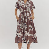 Espresso Color Abstract Pattern Dress | FINAL SALE