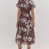 Espresso Color Abstract Pattern Dress | FINAL SALE