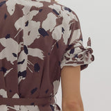 Espresso Color Abstract Pattern Dress | FINAL SALE