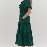 Feeling So Sweet Ruffle Tiered Bow Midi Dress