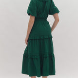 Feeling So Sweet Ruffle Tiered Bow Midi Dress