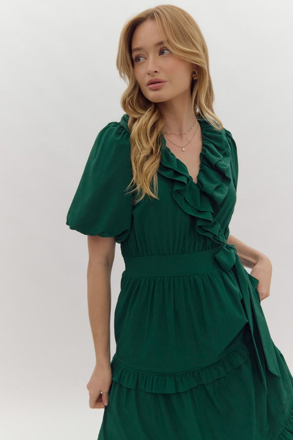 Feeling So Sweet Ruffle Tiered Bow Midi Dress