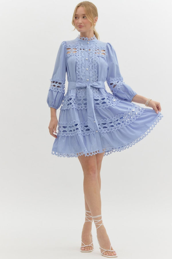 Chambray Lace Dress