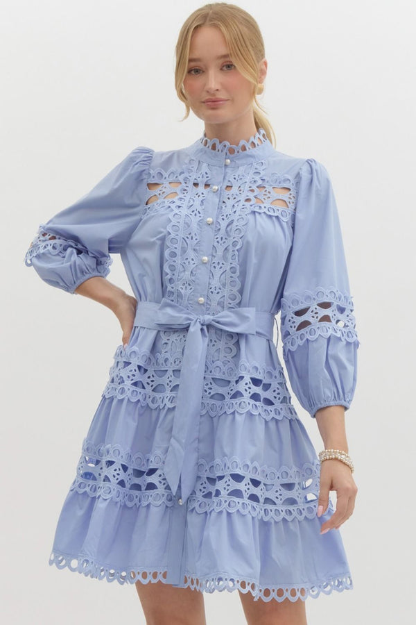 Chambray Lace Dress