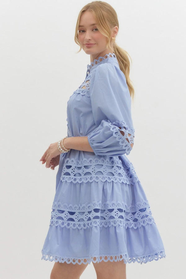 Chambray Lace Dress