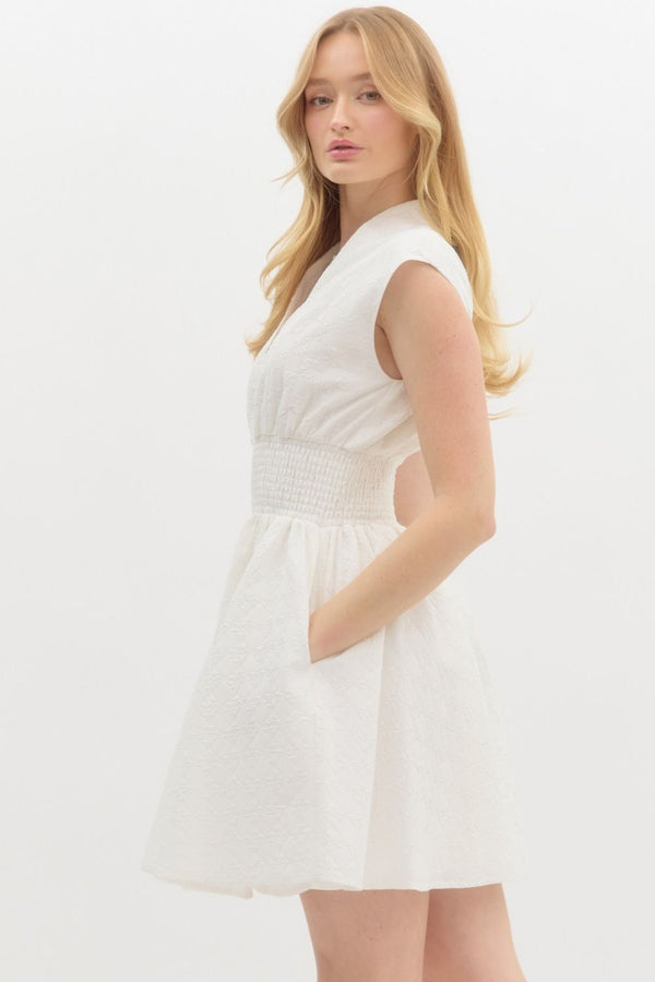 Charmingly Yours White Zip Dress