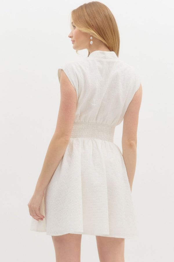 Charmingly Yours White Zip Dress