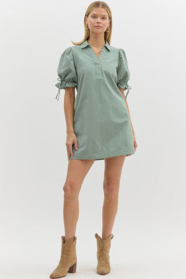 Spring Color Denim Dress