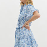 Blue and White Floral Dress